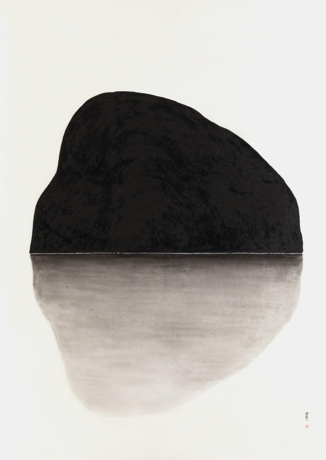 Park Kyoung Mug, Silent Rock 0805, 2020, ground ink on hanji